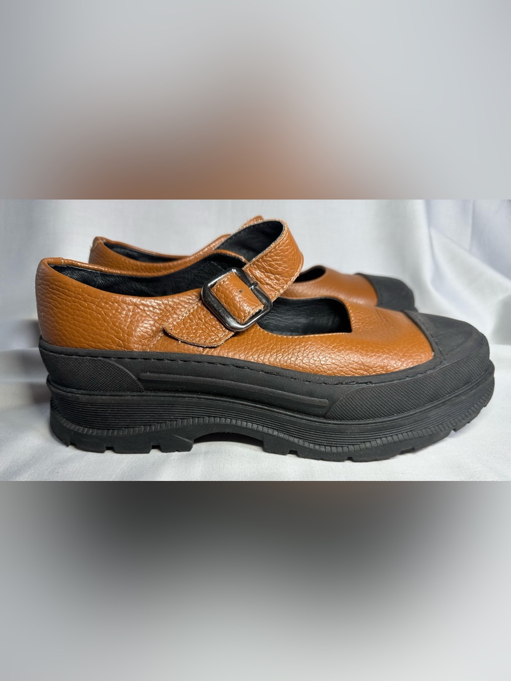 INTENTIONALLY BLANK COURTNEY LUG SOLE MARY JANE - BLACK/CAFE Size 8.5 - Picture 4 of 13